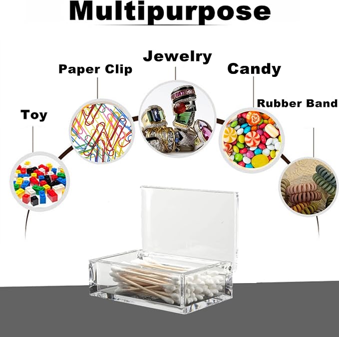 KissYou Acrylic Box Small Clear Display Box with Lid Storage Contanier Coffee Pod Holder Acrylic Laundry Dryer Sheet Holder