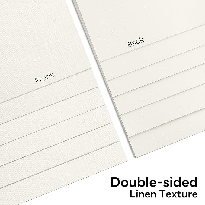5x7 Ivory Linen Paper Textured Cardstock 80lb 100 Sheets | Goefun Light Cream Wedding Invitation Cardstock Linen Paper for Printing, Invitations, Arts & Crafts and Business Cards