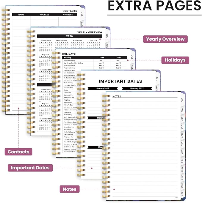 ZOTIA Planner 2026-2027 Weekly & Monthly Calendar Planner Jul 2026-Jun 2027