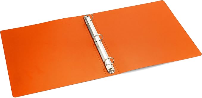 Premium Economy 3 Ring Binder, 1 Inch Pull-Open Round Rings, Holds 175 Sheets, Flexible, Lightweight, 4-Pack, Side Opening, Orange