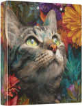 3 Ring Binders 1.5 Inch Clear View Three Ring Binders Versatile Cat in Flower Binder for Work School Office Supply 1 Pack