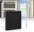 SKYDUE 3 Ring Binder with Magnetic Clipboard, 1 Inch Binder with 5 Dividers | Faux Leather Binder, Folder, Binder Pouch, Plastic Sleeves, and notepad, Ideal for Office & School Supplies Organize