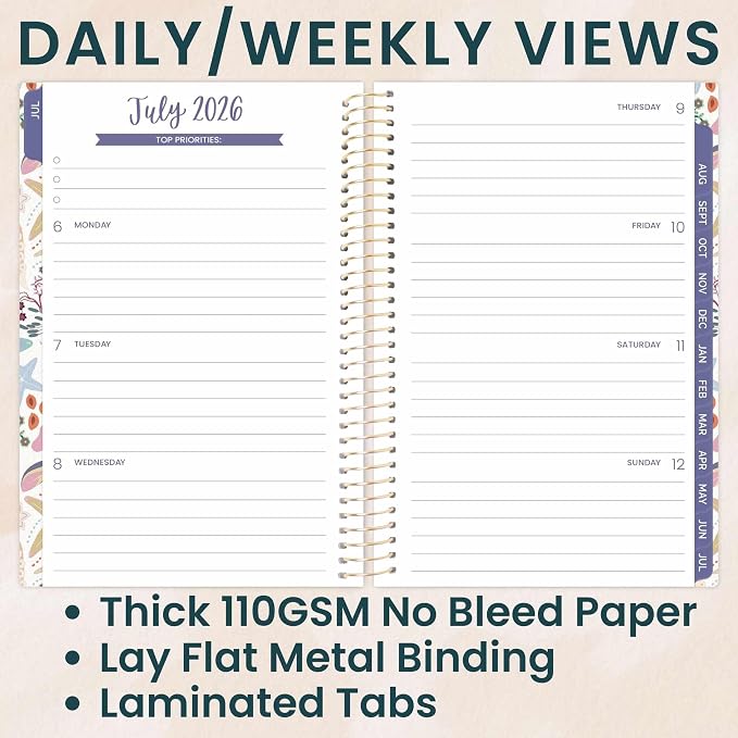 bloom daily planners 2026-2027 Academic Year Pocket Planner (July 2026 - July 2027) 13 Months - SMALL 4” x 6” Weekly Monthly Agenda Organizer & Calendar Book - Seaside Whimsy
