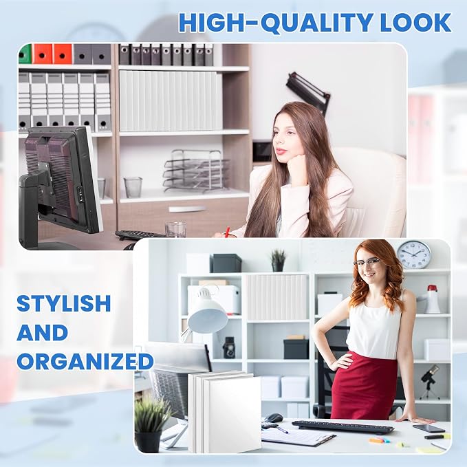 Henoyso 4 Pcs 1" Legal Size PP Plastic Binders with View Cover, Durable 3 Ring White Binders for 8.5" x 14" Paper, Hold up to 175 Sheets for Documents, Office, Home, Work Places