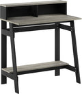 Furinno Simplistic A Frame Computer Desk, Black/French Oak Grey | with Monitor Stand, A Frame Computer Desk, Office Desk, for Home Office, Bedroom, Study Room, Dorm
