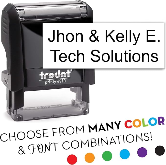 Trodat 4910 Return Address Stamp - Custom Text Stamp - Choose from Many Fonts & Colors!