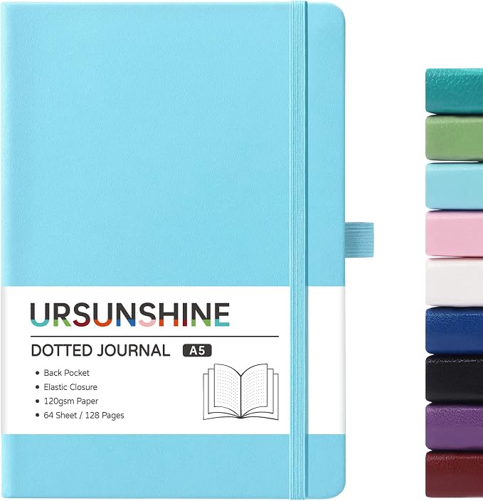 Dotted Journal/Notebook - Dot Grid Hard Cover Notebook, 5.3'' x 8.26''