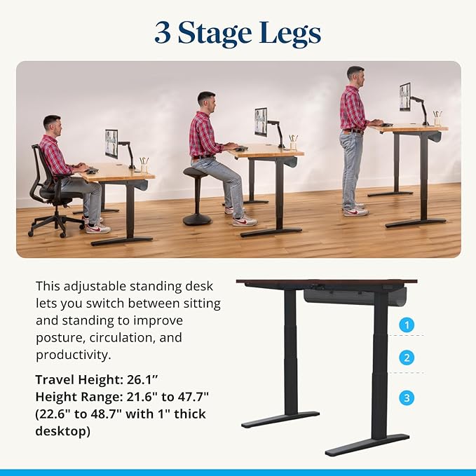 UPLIFTDESK V3 2-Leg Cherry Laminate Wood Standing Desk – Adjustable Height, Advanced 1-Touch Memory Keypad, Under Desk Cable Management, Wire Grommets & Rocker Board (Black C-Frame, 80 x 30 inch)