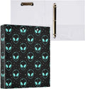 Blue UFO Alien 3 Ring Binder 1.5 Inch 1 Pack with 200 Sheet for Kids School Supplies Women Men Office