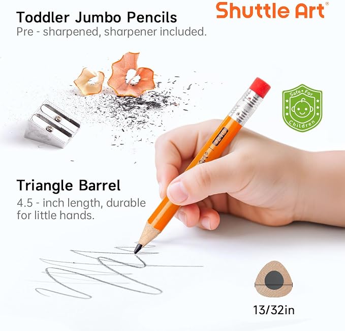 Shuttle Art 108 Pack Jumbo Pencils 4.5in
