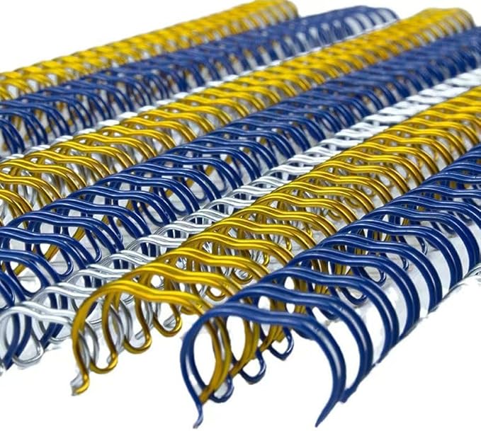 Double Loop Binding Wires for Students and Coworkers, 50 Pack Twin Loop Wire Binder Combs Spines for Booking Letter Size and Binding-Machines (50P, 2:1 Pitch, Blue, 7/8 Inch (200 Sheet Capacity))