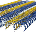 Double Loop Binding Wires for Students and Coworkers, 50 Pack Twin Loop Wire Binder Combs Spines for Booking Letter Size and Binding-Machines (50P, 2:1 Pitch, Blue, 1 Inch (220 Sheet Capacity))