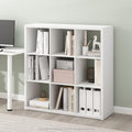 Furinno Cubicle Book Shelf, 9-Cube Bookshelf, Extra Thick Frame Reversible Tall Wide Bookcase with Open Back, 14.6 x 44 x 44, for Living Room, Bedroom, Home Office, Plain White
