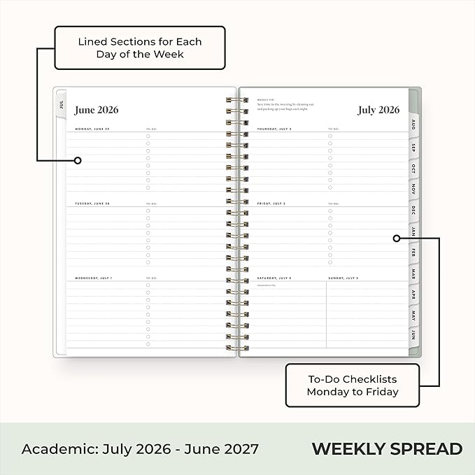 Blue Sky 2026-2027 Weekly & Monthly Academic Planner, 5"x8", Marisa