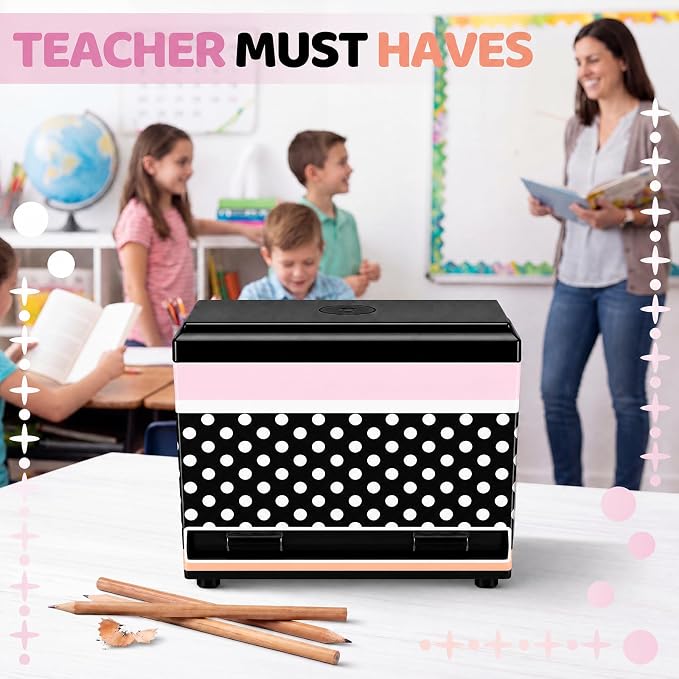 Yalikop Polka Dot Pencil Dispenser for Classroom Plastic Pencil Holder Teacher Must Haves Back to School Pen Dispenser with Lid Student Teacher Gift Classroom Decor Organization Supplies