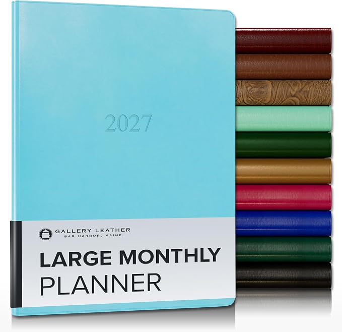 Gallery Leather Large Monthly Planner 2026-2027 Acadia Pool