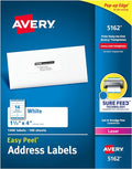Avery® Easy Peel Printable Address Labels with Sure Feed®, 1-1/3" x 4", White, 1,400 Blank Mailing Labels for Laser Printers (5162)