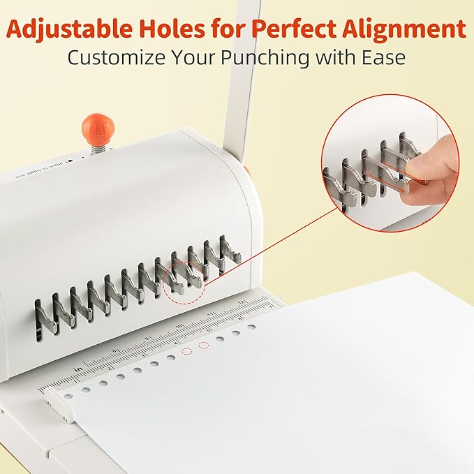 Binding Machine Kit 2:1 Hole Pitch Book Binding Kit with 10PCS 5/8'' Wires and Plier, Manual Paper Punch Binder for DIY Notebooks, Journals, Albums, School Projects, Home/Office Use