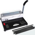 Comb Binding Machine - Punch 12 Sheet, Easy Punch No Jam, Heavy-Duty Metal Build, Book Binder for Office Reports & Home School Projects, Includes 100 Combs, Letter/A4/A5 Compatible
