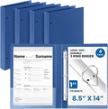 Henoyso 4 Pcs 8.5" x 14" Legal Size Binder 3 Ring 1" Navy Blue Binders | Hold up to 240 Sheets for Documents Artwork Blueprints, Office, Home, Work Places