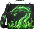 Green Dargon 3 Ring Zipper Binder Bag Binder Organizer with Handle Shoulder Strap for School Work Office Supplies