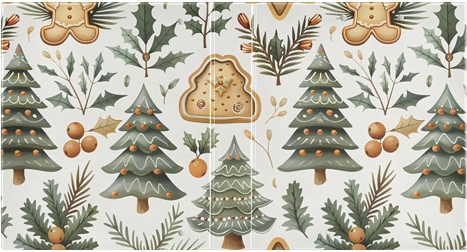3 Ring Binder Gingerbread Plant Green Christmas Tree Cookie 1.5 inch Binders Three Ring Binders with Clipboard Fit 8.5'' x 11'' Paper 3 Interior PVC Clear Pockets for Office Supplies