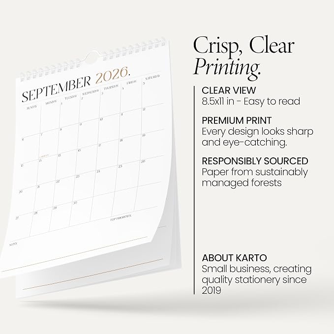 Karto Wall Calendar 2026 8.5x11 in - Boho