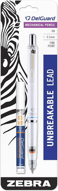 Zebra Pen DelGuard White Barrel Mechanical Pencil, 0.5mm, Fine Point, 1-Pk