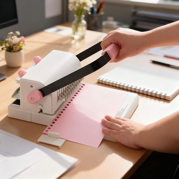 Cinch Book Binding Machine with Slide Ruler Compatible with Wire or Spiral Coils, Make Professional Thick Books,Notebooks,Calendars and More