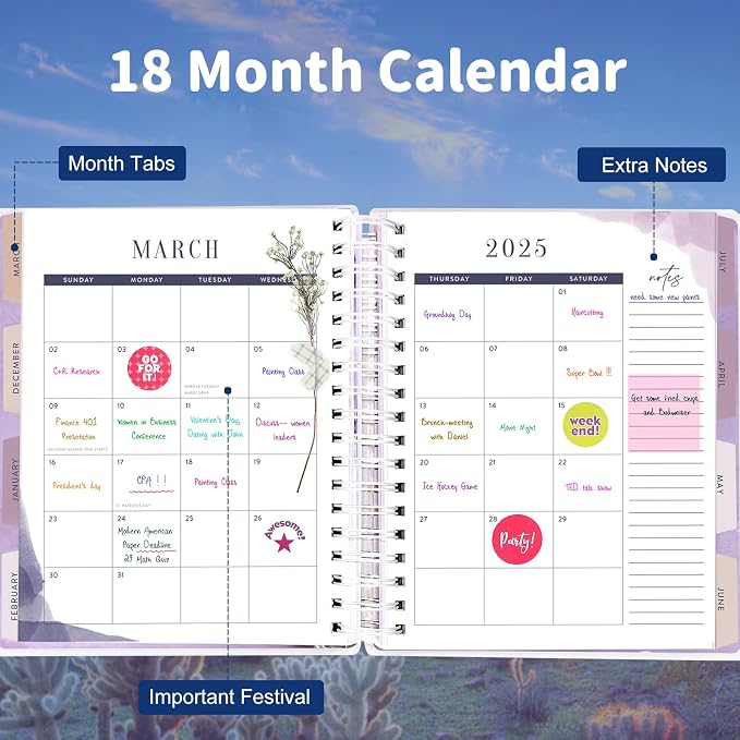Arundhati Planner 2026-2027, 18 Months Large Daily Weekly Monthly Organizer