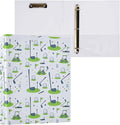 Golf White Round Ring Binders 1.5 Inch Sports Ball 3 Ring Clipboard Binder for Office School Work Supplies File Folder 200 Sheet Capacity
