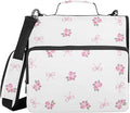 Pink Rose Ribbons Leaves Zipper Binder with Shoulder Strap Trapper Keeper 3 Ring Binder Organizer Large Capacity Multiple Compartments for School Office