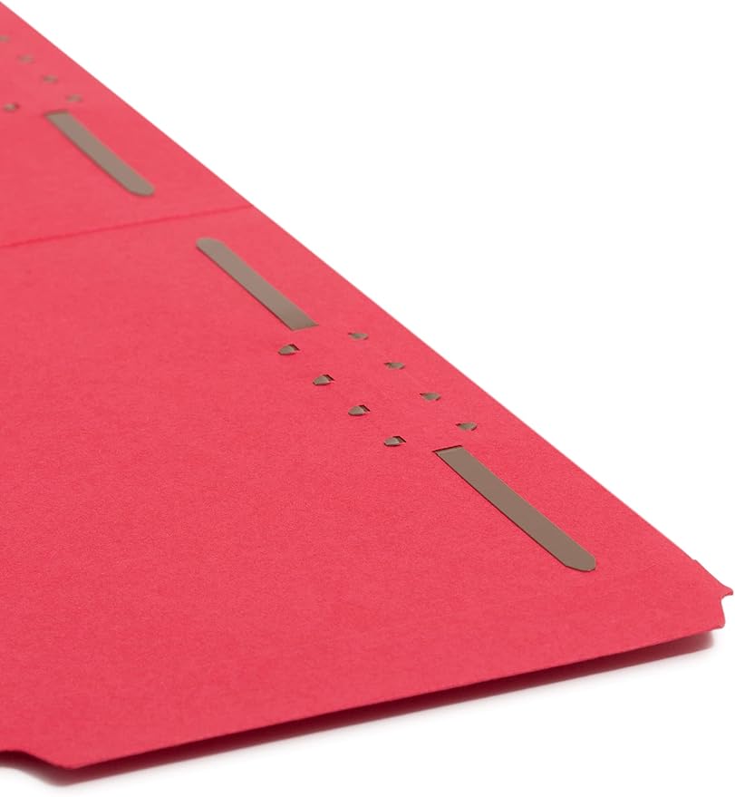 Smead Fastener File Folder, 2 Fasteners, Reinforced 1/3-Cut Tab, Legal Size, Red, 50 per Box (17740) (Pack of 1)