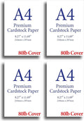 Heavyweight White A4 (8.3"x 11.7") Cardstock - Thick 80lb Cover (216 gsm) - 200 Sheets (Pack of 4)