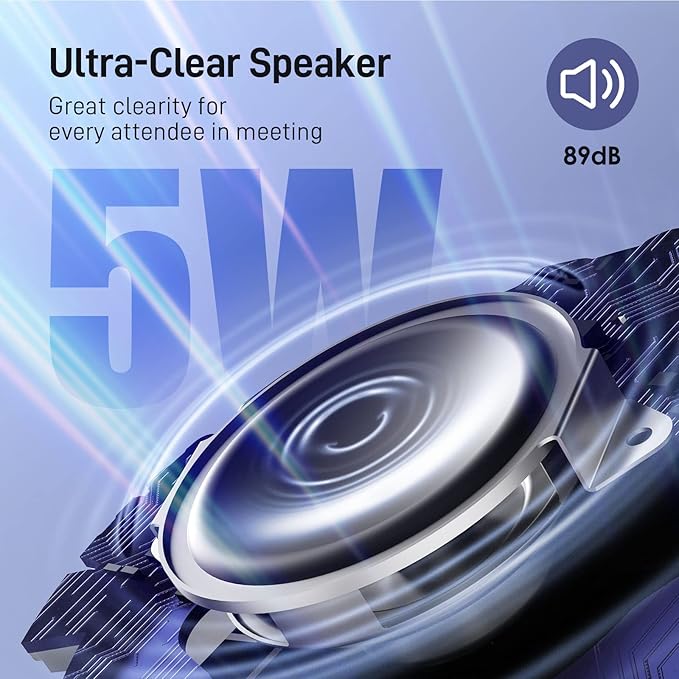 EMEET Conference Speaker and Microphone w/8+1 Mics, 360° Voice Pickup, Noise Reduce, Bluetooth/USB/Dongle Speakerphone for 14 People w/Daisy Chain for 25, Compatible w/Leading Platforms, 2025 Version