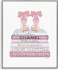 Stupell Industries 'Pastel Pink Heels & Books', Framed Giclee Art, Gray, 11 x 14 Inches, Easy to Hang and Sturdy, Made in USA, by Amanda Greenwood