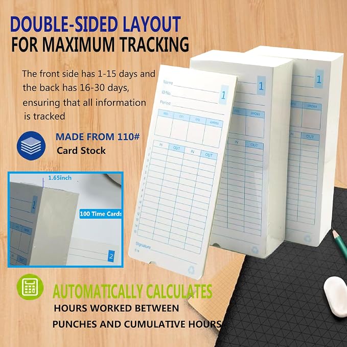 (500pack) E14（E14-100） Time Cards for Lathem Model 400E Time Clock