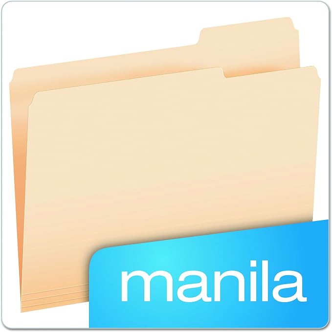 Pendaflex File Folders, Letter Size, Manila, 1/3 Cut, 100/BX (752 1/3-3) (Pack of 5)