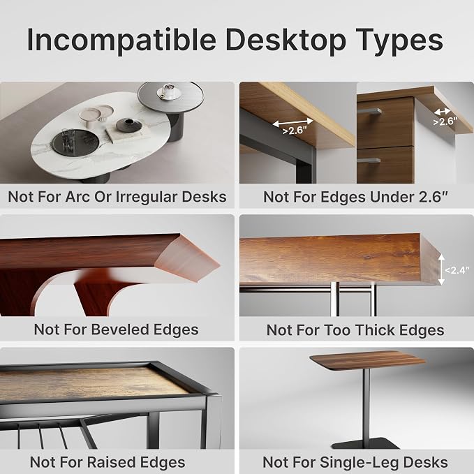 Desk Extender Tray, 24" x 12", with Laptop Holder, Medium, White | Desk Extension, Clamp on Desk Shelf, Clamp On Keyboard Tray for Office and Home, Workstation Organizer