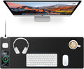 Magnetic Wireless Charging Mouse Pad, 27.5"x11.8" in, Black | Gaming Desk Mat with Superior Stitched Edges, Non-Slip Base, Waterproof Smooth Desk Writing Pad for Gamer, Office & Home