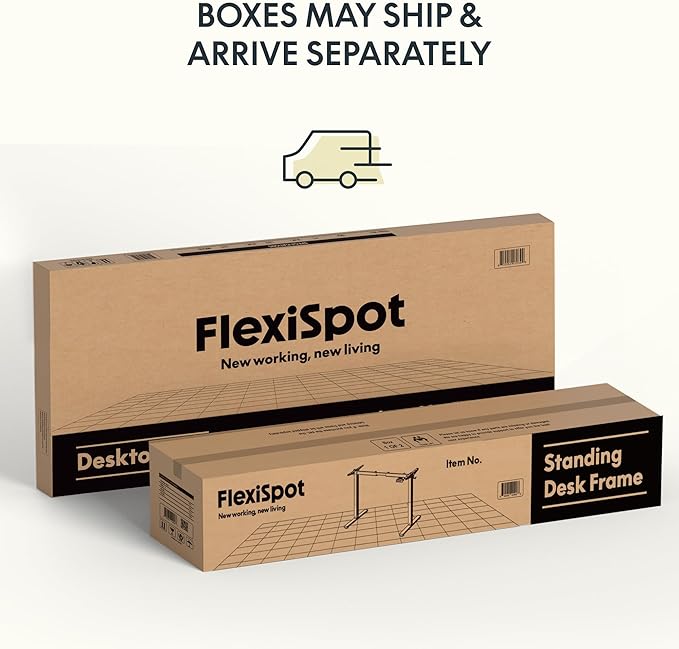 FLEXISPOT Bamboo Electric Standing Desk with Elegant Oval Legs, 48"x24" Height Adjustable Desk for Home Office & Living Spaces, Black Frame