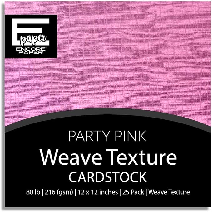 Party Pink—12x12 Textured Cardstock | 80lb Textured Pink Scrapbook Paper | Premium Cardstock for Cricut Cutting | 25 Sheets