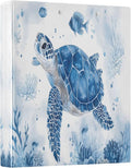 3 Ring Binder Sea Turtle Coral Reef Pattern 1.5" Round Ring Binders View Binder with 200 Sheet for Women Men Office Kids School Supplies, 1 Pack