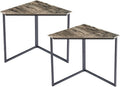 VECELO Corner Desk,Office Tables for Living Room for Small Space Triangle Computer Desk with Steel Frame Corner Shelves with Metal Frame Writing Desk for Workstation Classic Grey 30.5" 2 Set