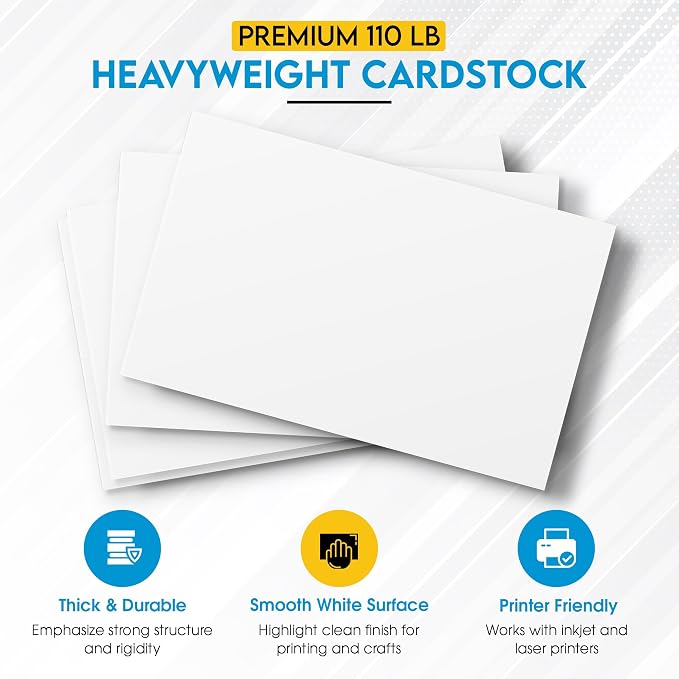 White Cardstock Paper 100 Sheets 8.5 x 11, Thick White Cardstock 110LB, Heavyweight Cardstock Paper for Invitations, Crafts, Printing, Business Cards, Art Projects Valentines Day Cards!