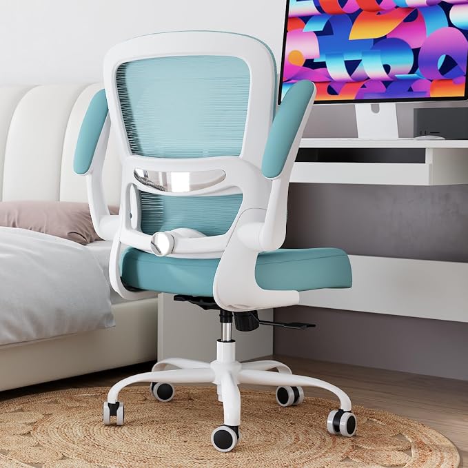 TRALT Office Chair - Ergonomic Desk Chair with Adjustable Lumbar Support, Mesh Computer Chair, Executive Chair for Home Office Comfortable Lumbar Support (1, Mint Green)