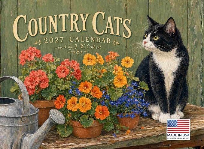 Country Cats Calendar 2027 Monthly Wall Calender 12 Month
