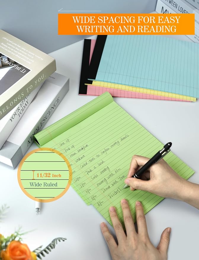 Legal Pads 8.5 x 11 Colored Note Pads 8.5 x 11, 3 Pack Notepads 8.5x11