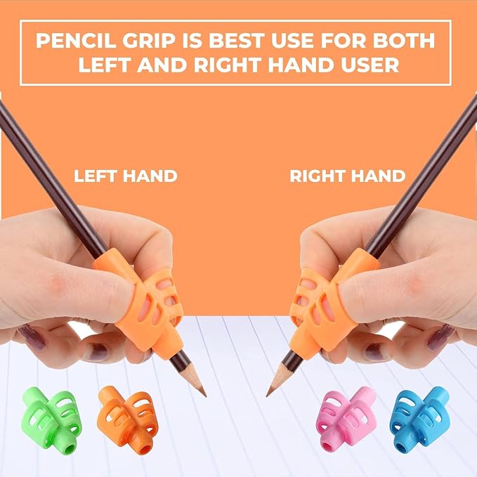JustBlanks 20 Pcs Pencil Grips for Kids Handwriting - Pencil Holder for Kids, Pencil Grippers Writing Tool, Writing Posture Correction Tools for Toddlers, Preschoolers Special Needs for Classroom