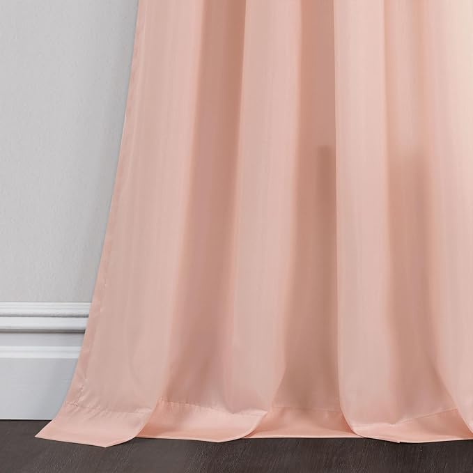 Lush Decor Night Sky Window Curtain Panel, Single 42"W x 84"L White & Blush - Sequin Backdrop Curtain - Room Darkening Curtains For Bedroom - Glam Decor